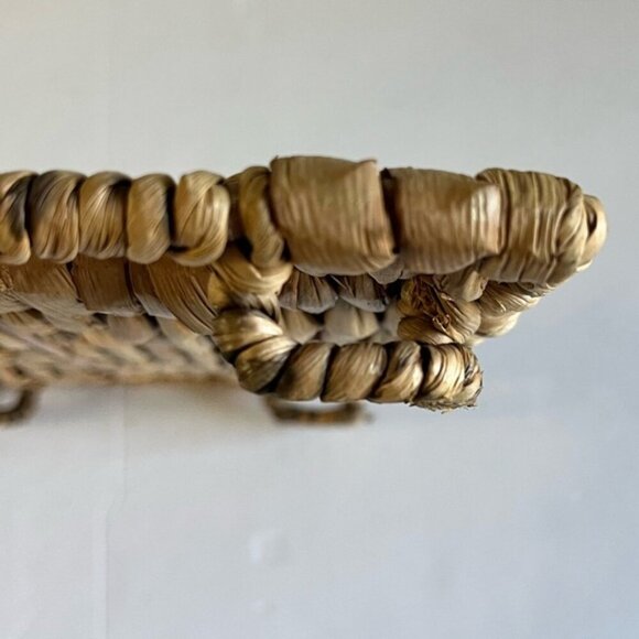 Woven Seagrass Serving Tray with Handles – Rustic Farmhouse Decor - Picture 5 of 10
